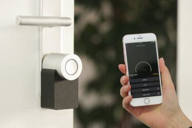 lock and unlock a smart door with a phone